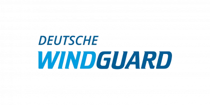 Logo der Deutschen WindGuard in blauer Schrift auf weißem Hintergrund