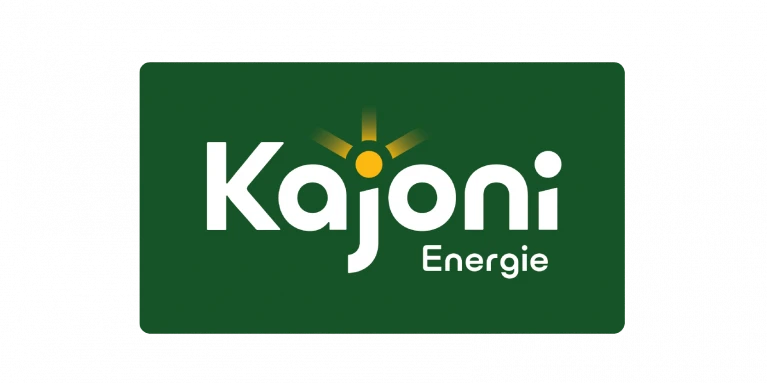 Kajoni Energie logo featuring a stylized sun symbol above the name